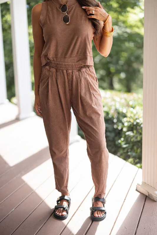 Cozy Comfort Brown Knit Pants