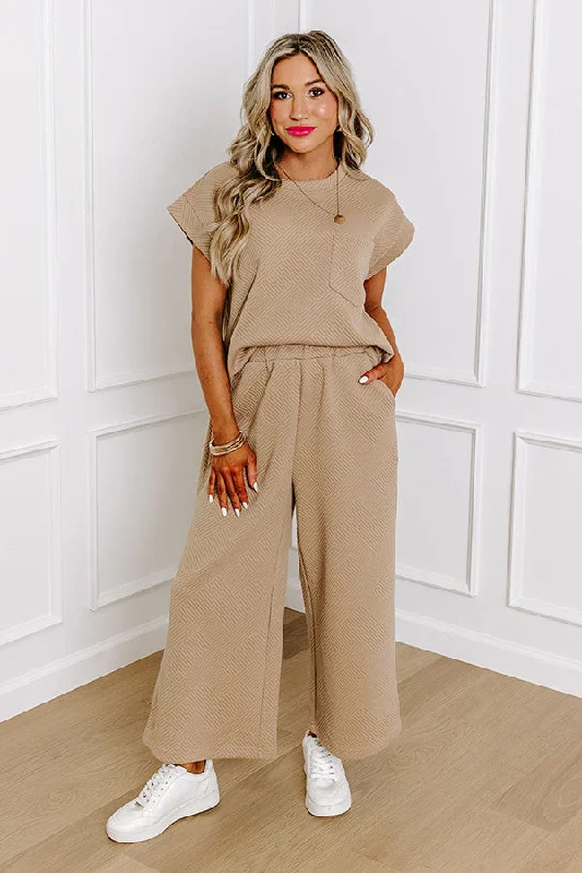 Cue The Cozy High Waist Pants in Warm Taupe