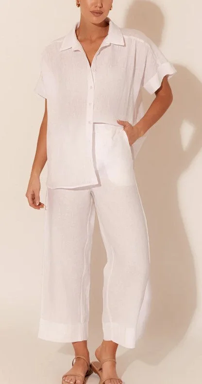 Delaney linen cropped pant