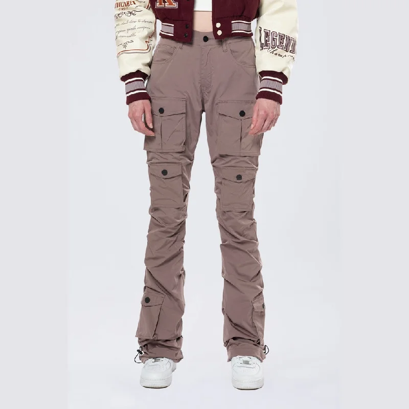 High Rise Stacked Utility Pants - Smokey Mauve