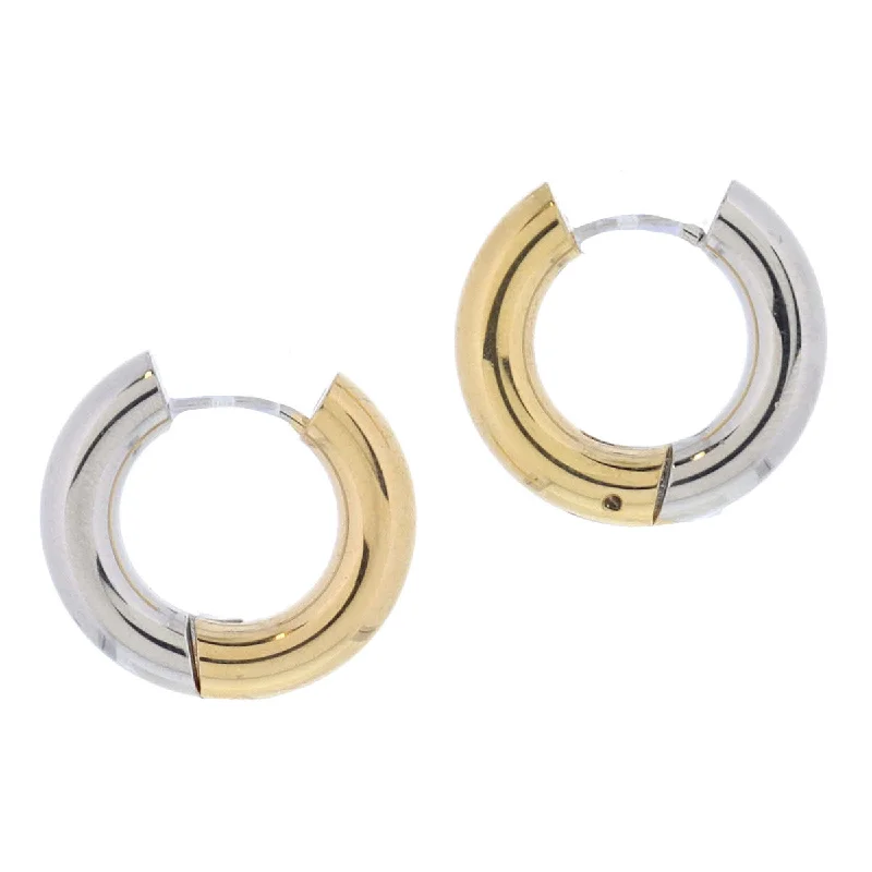 Jane Marie 2 Tone Hoop Earrings