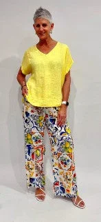 Majolica print pant