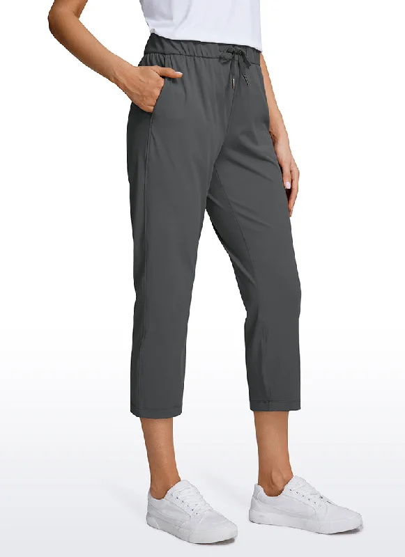 Stretch Cropped Pants with Pockets 23''