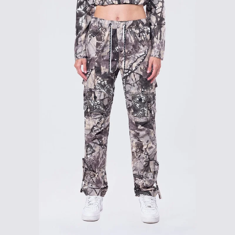 Relaxed Utility Slouched Pants - Olive Hunting Camo