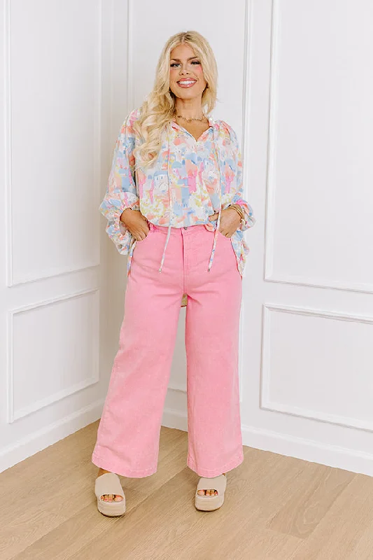 The Dex High Waist Straight Leg Jean In Pink Curves