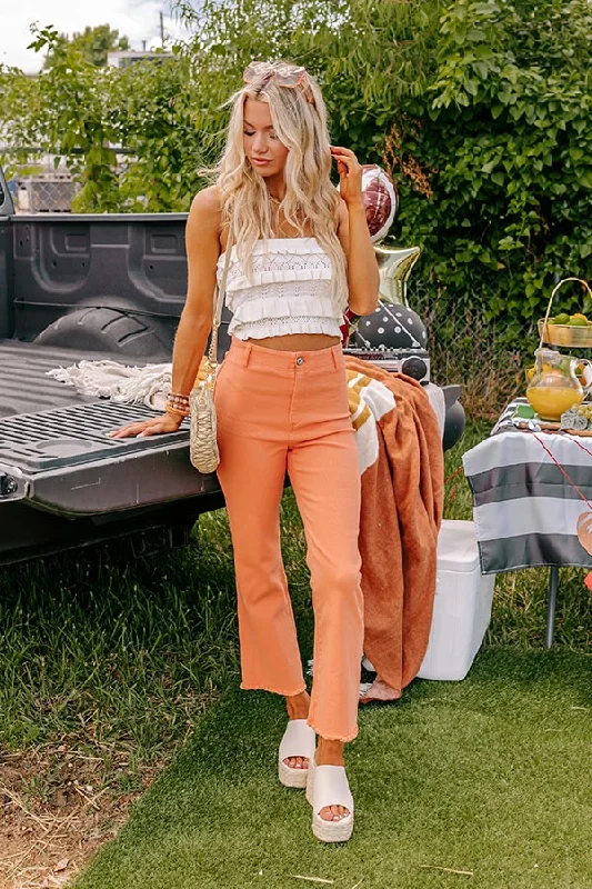 The Quinn High Waist Ankle Flare in Orange