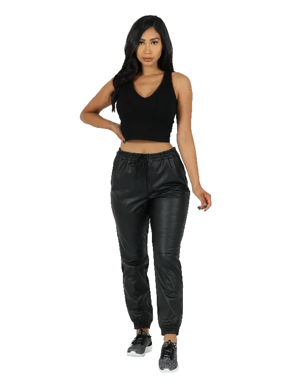 Vegan Leather Jogger