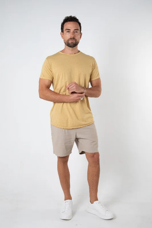 ORTEGA SLUB TEE - WASH MUSTARD