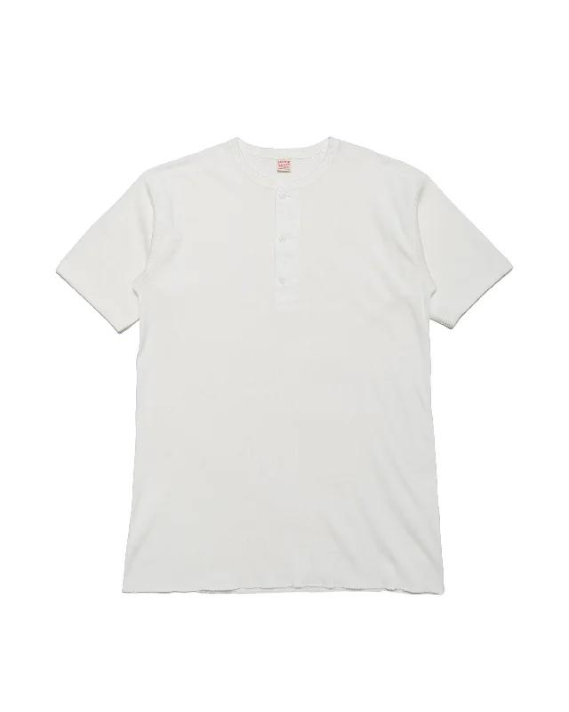 The Real McCoy's MC23022 Union Henley Undershirt S/S White