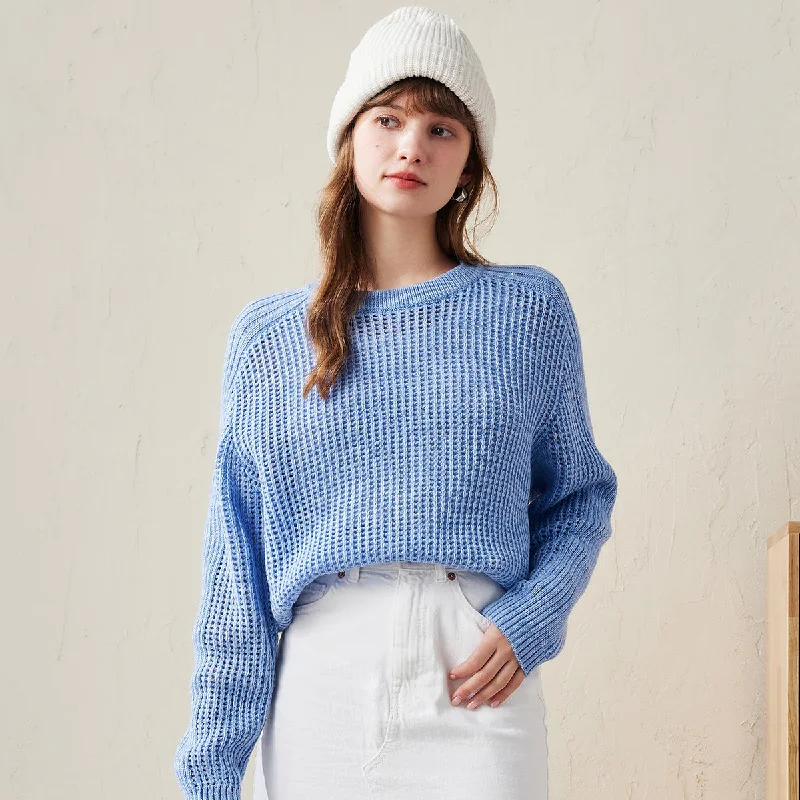 100% Wool Cozy Ribbed Knitted Sweater