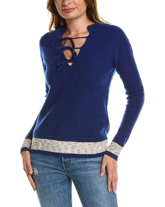 Kier+J Tie Neck Wool & Cashmere-Blend Sweater