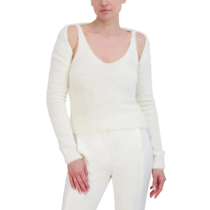 Womens Eyelash Ribbed Sweater Set