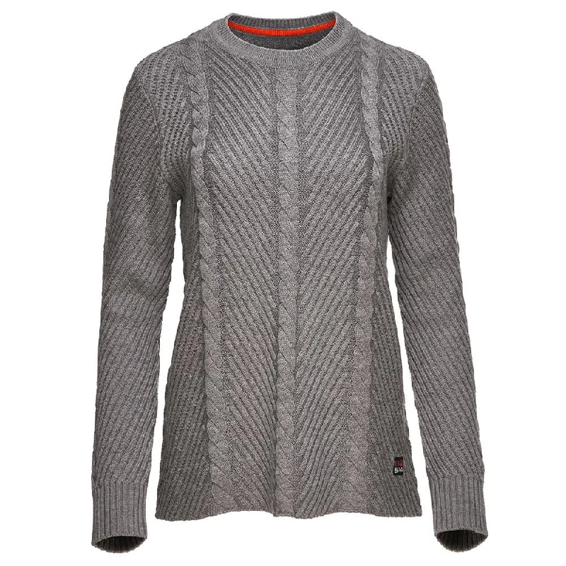 Womens Merino Cable Sweater (Charcoal)