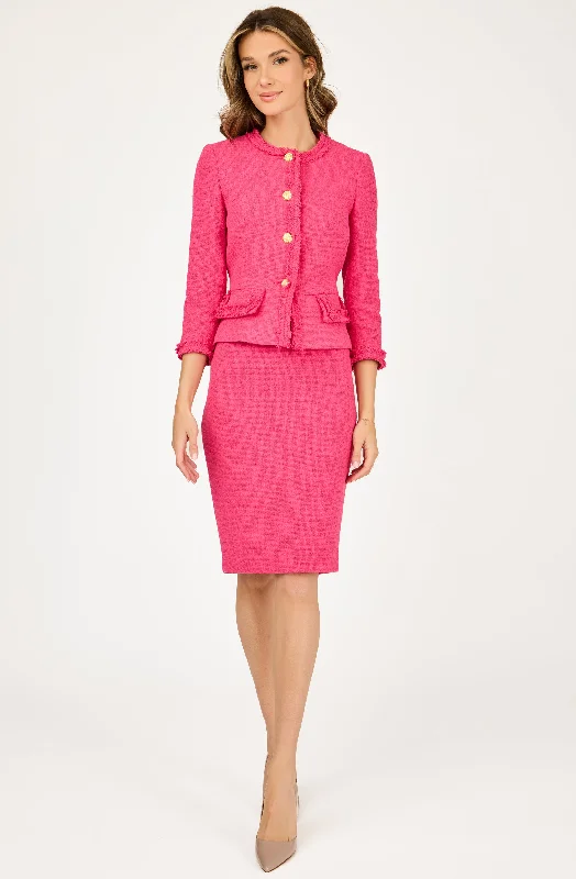 Fitted Bouclé Pencil Skirt