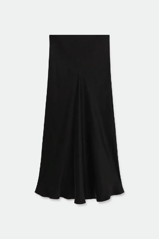 LONG BIAS CUT SKIRT-BLACK