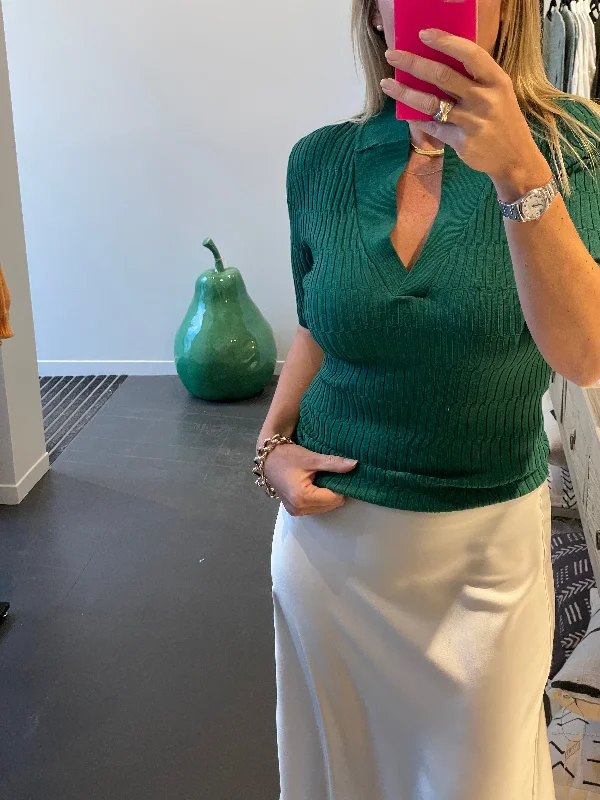 Milano Golf Knit Top - GREEN