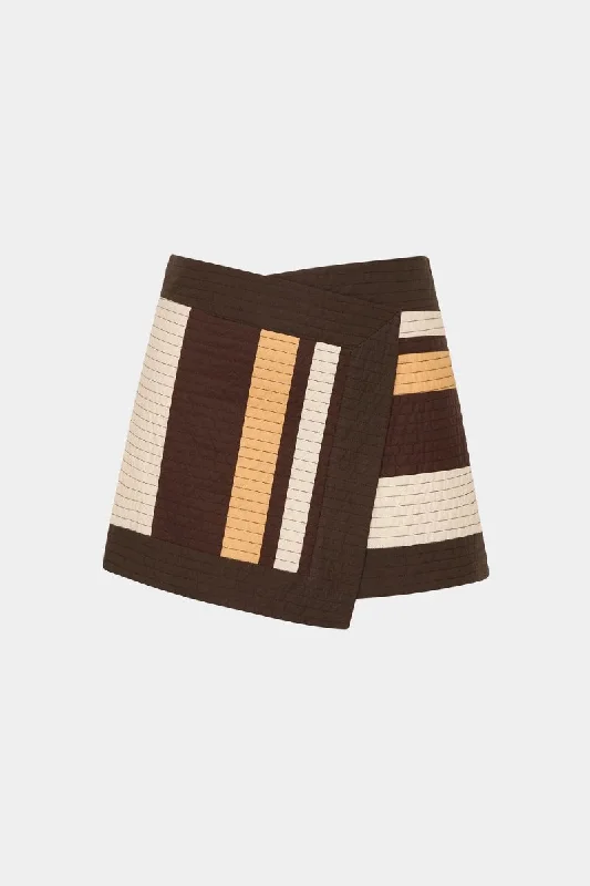 SAVANNA WRAP MINI SKIRT-CANTINA STRIPE