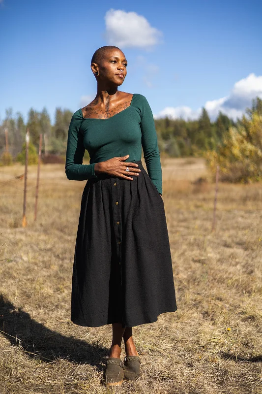 Trices Skirt in Black Linen