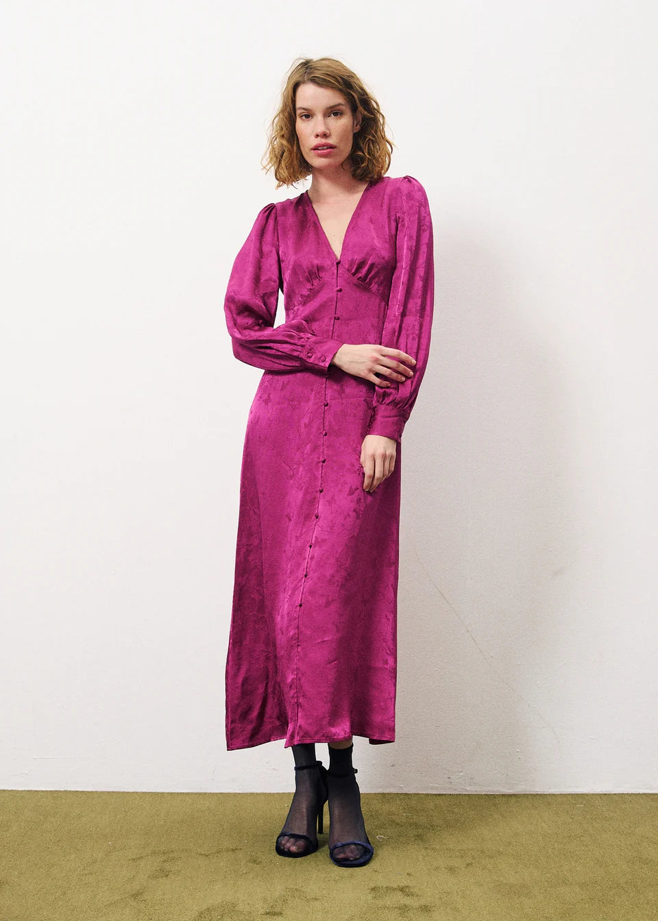 Wendy Midi Dress (Violin Cerise)