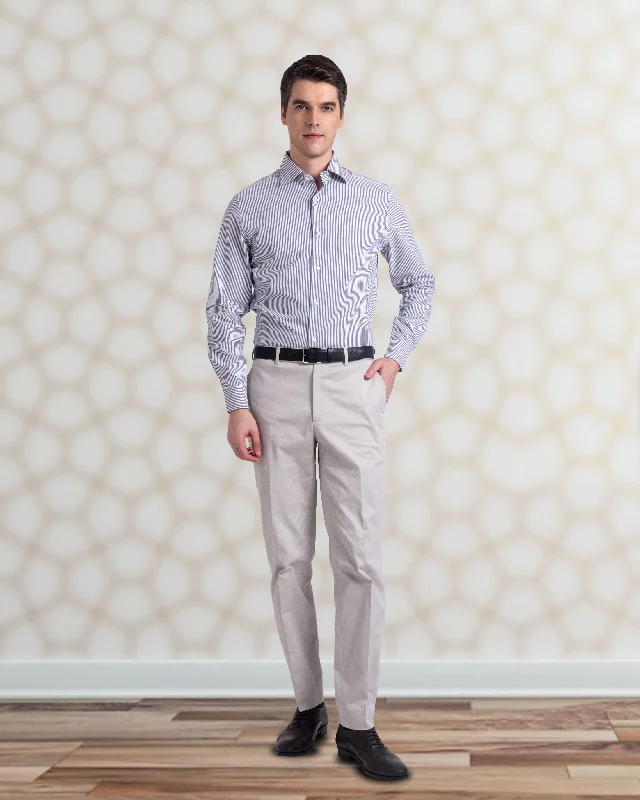 Oyster Grey Twill Dress Pant