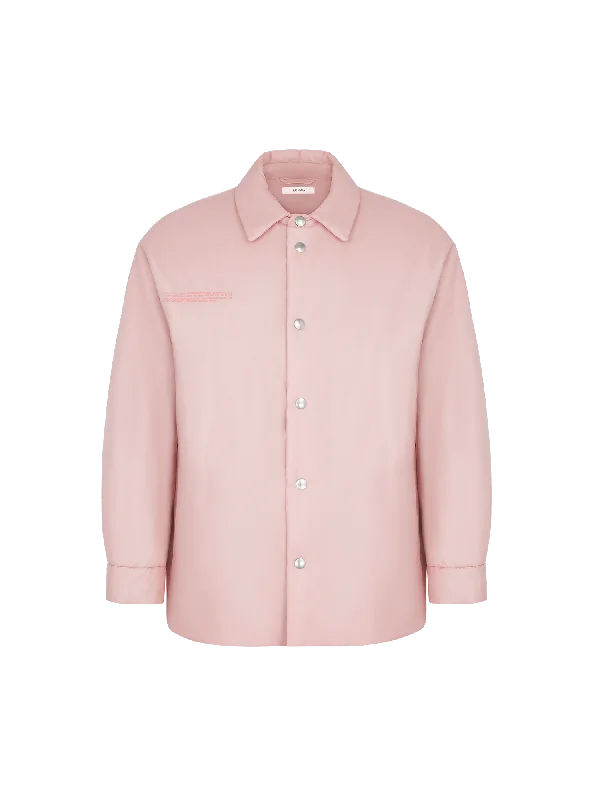 Womens Flower-Warmth Padded Overshirt—Magnolia Pink