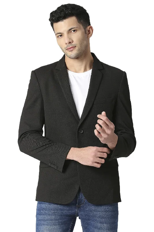 Comfort Fit Self Structure Knit Blazers