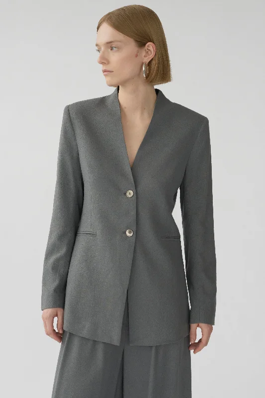 CHET BLAZER - STONE - RAW SILK