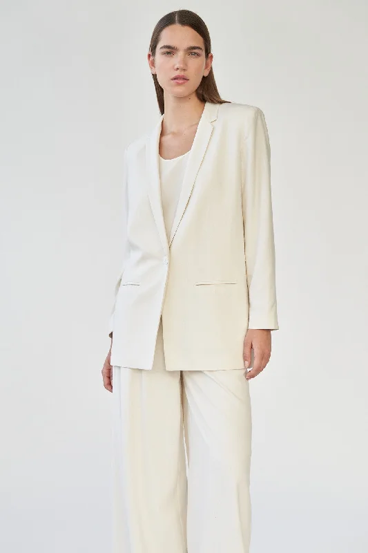 MENA BLAZER - OFF WHITE - RAW SILK