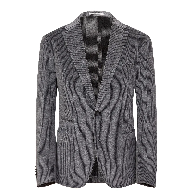 FRADI Melange Corduroy Blazer Jacket GREY