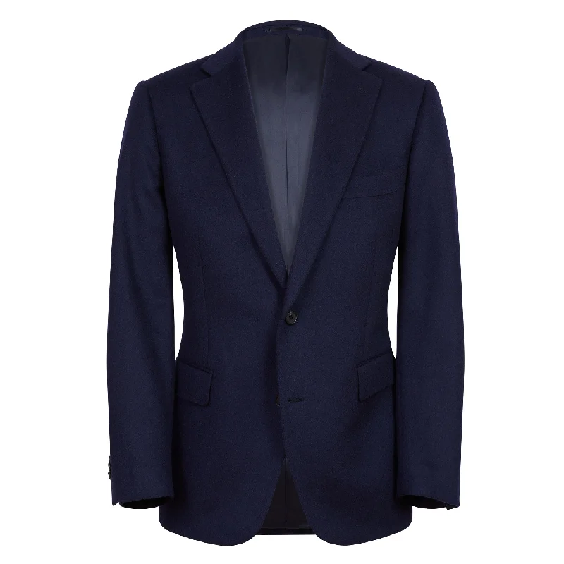 HENRY SARTORIAL Half Canvas Notch Lapel Blazer NAVY REG