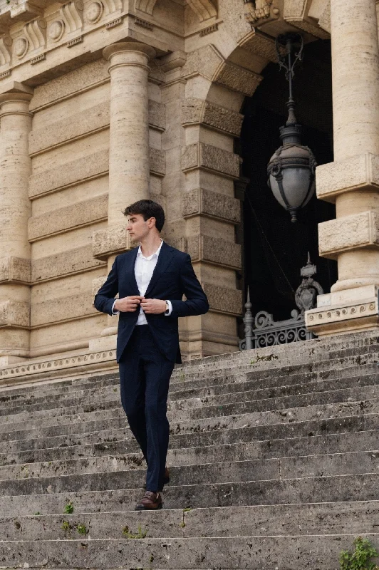 HENRY SARTORIAL HERITAGE Zegna Loop™ Plain Suit DARK NAVY REG