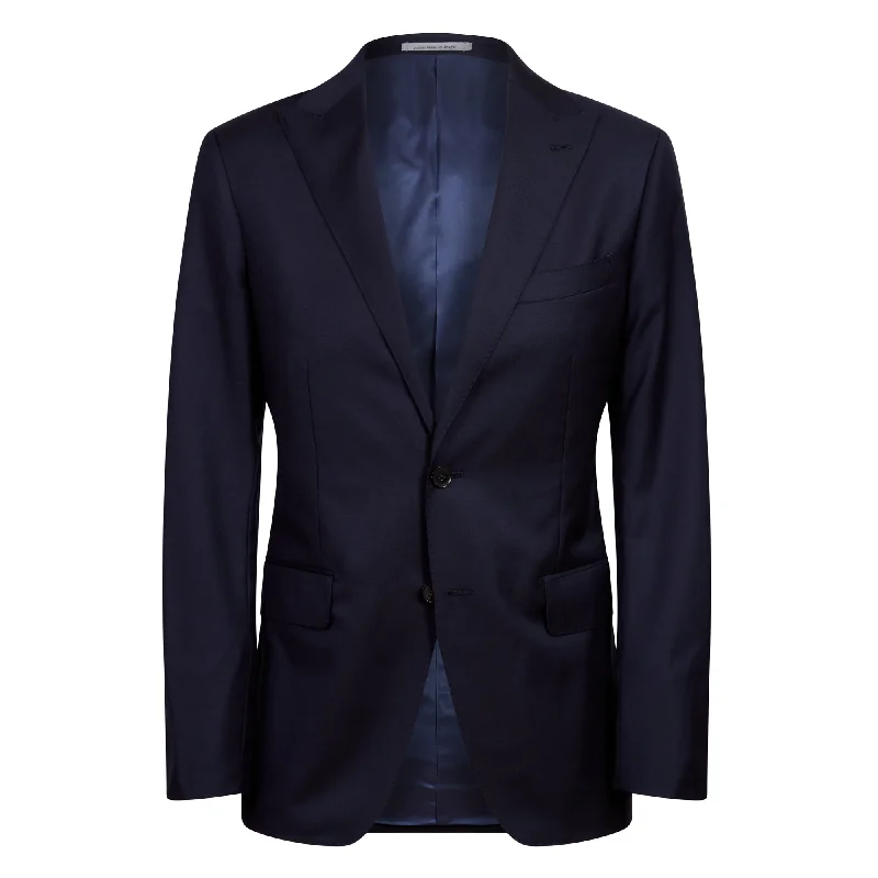 HENRY SARTORIAL Peak Lapel Blazer NAVY REG