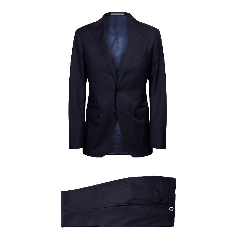 HENRY SARTORIAL Peak Lapel Suit NAVY REG