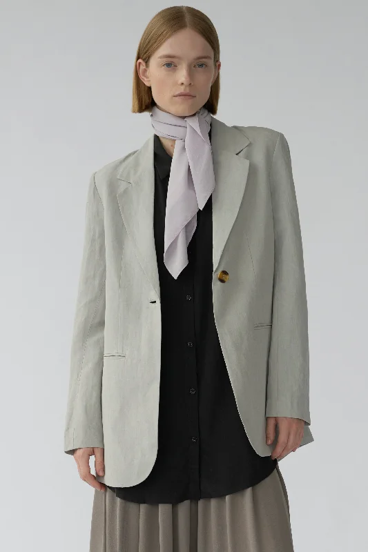 OTIS BLAZER - LIGHT GREY - SILK/LINEN