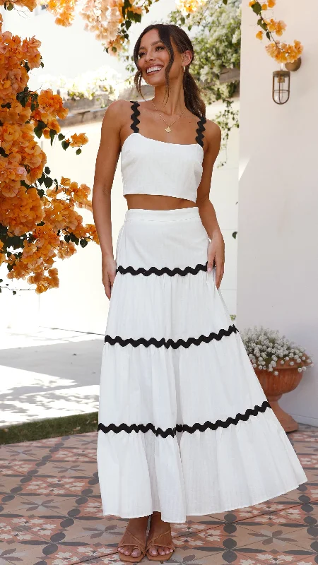 Lys Top and Maxi Skirt Set - White