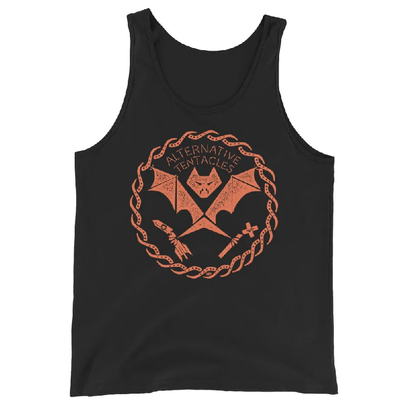 Orange Bat Logo - the Cult You Can Trust Unisex Black Tank Top