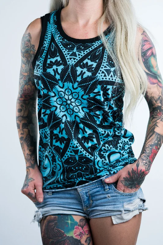 Teal Mandala Unisex Tank Top